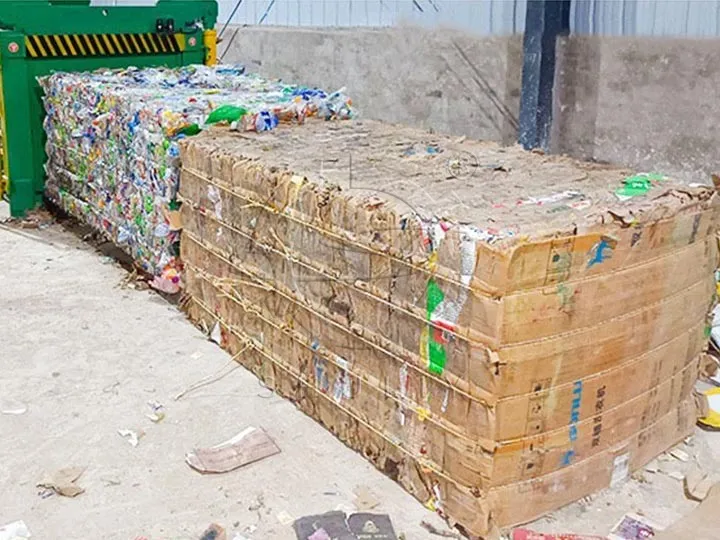 packed plastic bottles and waste paper