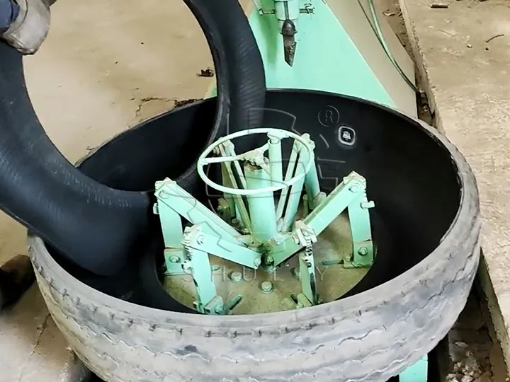 Cut off tyre sidewall