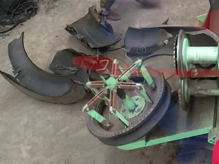 processing effect of tyre bead removal and cutter machine