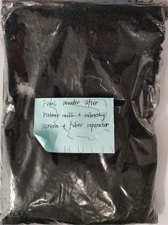 rubber powder after fiber separation